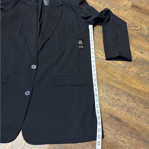 NEW $168 Express Oversized Boyfriend Blazer Women's Medium/Large Black Office - Picture 10 of 15